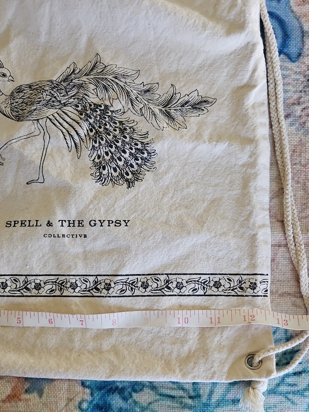 Spell & The Gypsy Collective  Peacock Drawstring Backpack - Picture 14 of 14